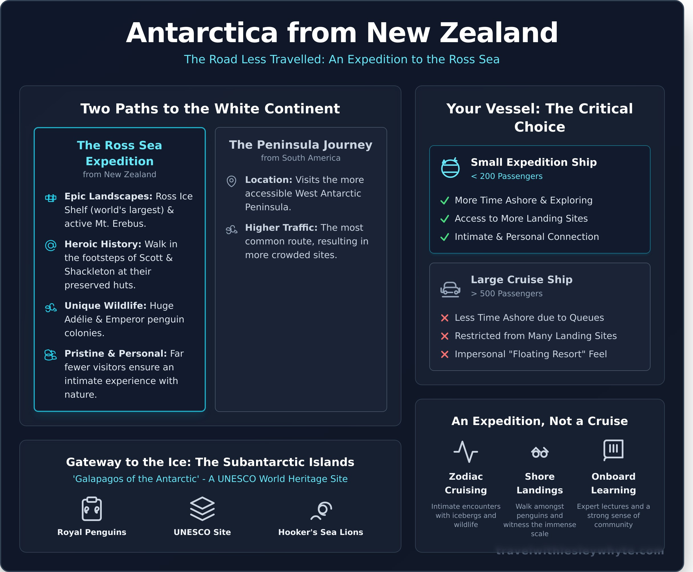 Antarctica Expeditions from New Zealand: The Ultimate Guide - Infographic